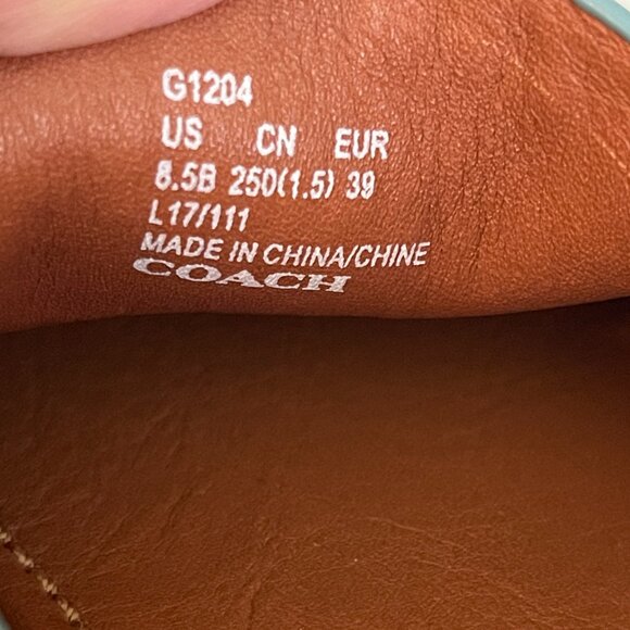 Coach Crosby Driver Turnlock Women's Mint Green Leather Loafers Size: 8.5B - Picture 7 of 10